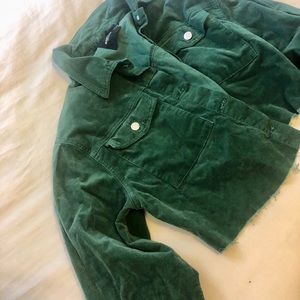 Cropped Green Corduroy Jacket